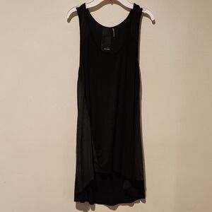 ❤️ HEATHER SILK AND JERSEY HIGH LOW TUNIC TANK TOP, MEDIUM